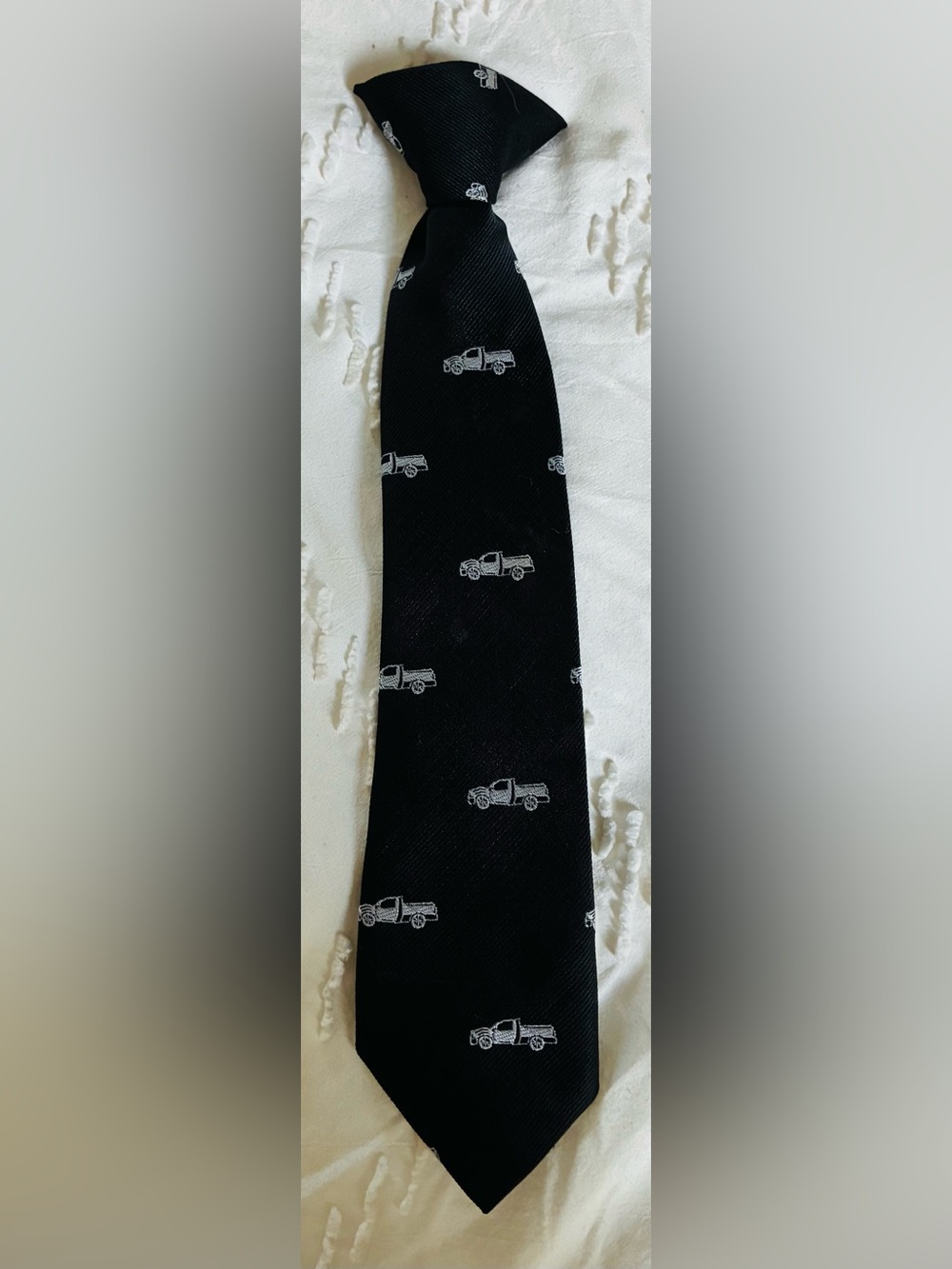 Black Novelty Car Pattern Tie - boys clip on tie Accessories